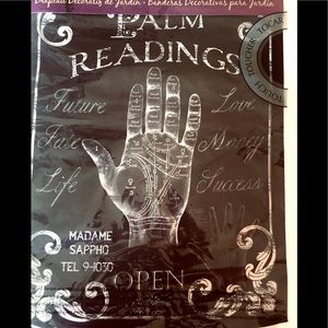 Halloween Palm Reading Sign Small Garden Flag Fate